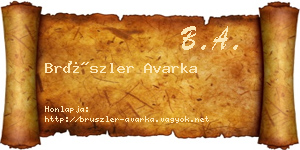 Brüszler Avarka névjegykártya